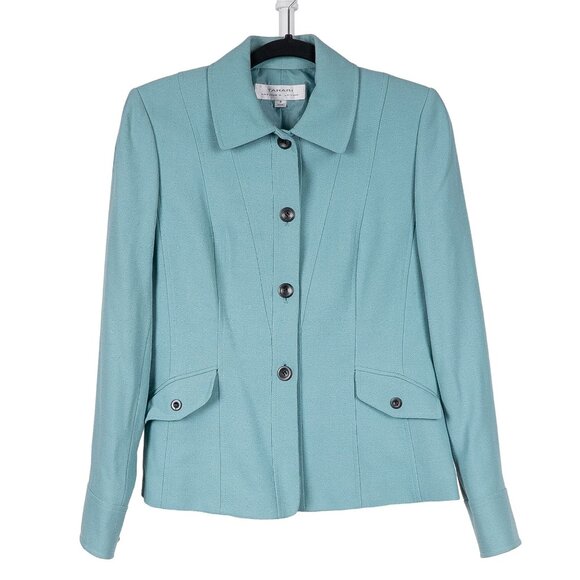 Tahari Jackets & Blazers - Tahari Arthur Levine Blazer 6 Womens Sea Green Buttons Pockets Career Casual